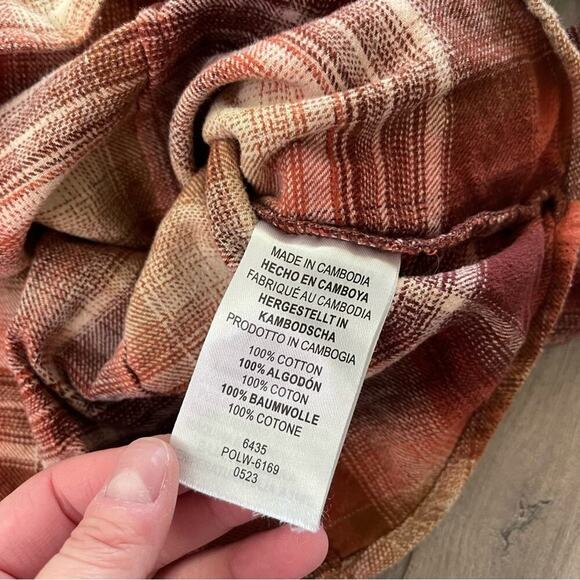 Legendary Whitetails Pumpkin Spice Orange Plaid Flannel - Picture 6 of 7